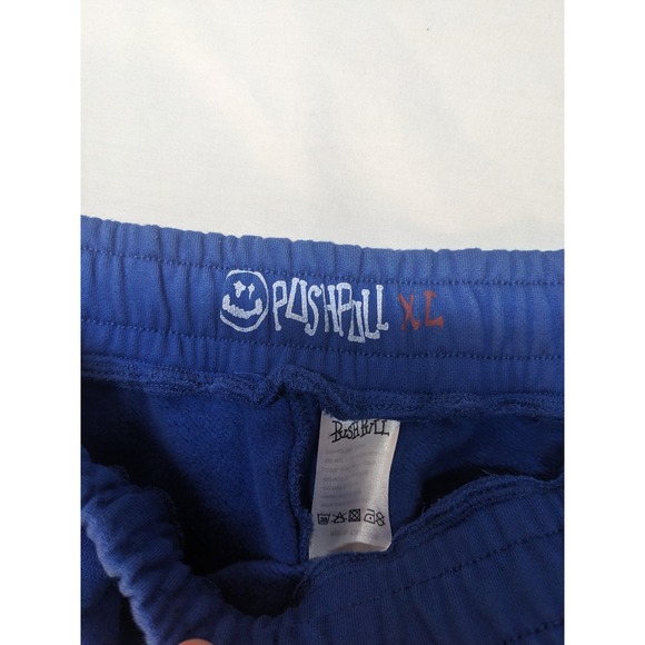Push Pull Mens Royal Blue Graphic Smiley Face Jogger Sweatpants XL - Picture 3 of 6